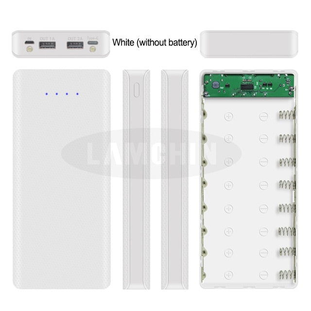 5V Dual USB 8*18650 Power Bank Battery Box with Display High Capacity USB Charger DIY Shell Case For IPhone Samsung Huawei